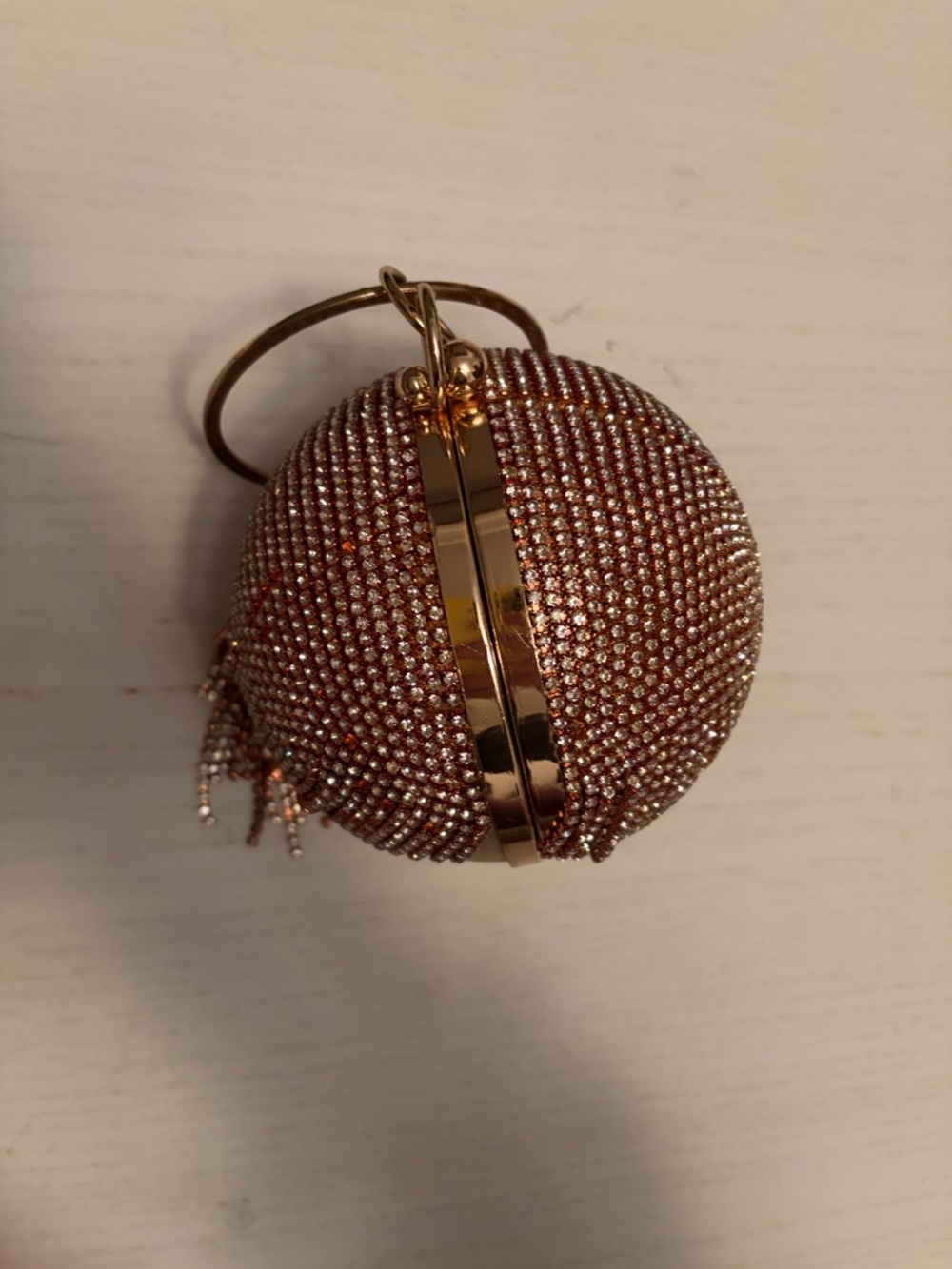 Unlisted Rose Gold Beaded Sphere Wristlet Clutch